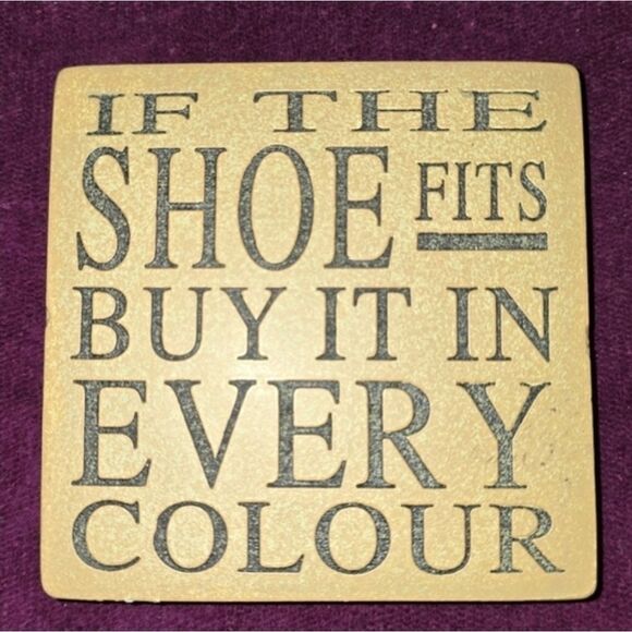 "IF THE SHOE FITS" Stonewear Wall Plaque Decor Shoe Lover Collector - Picture 1 of 1